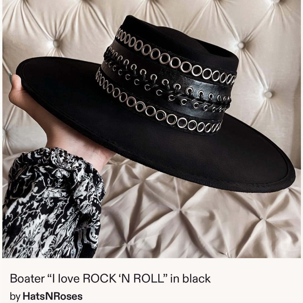 Black Boater Hat
